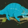 Blue Chameleon on Branch Diamond Painting