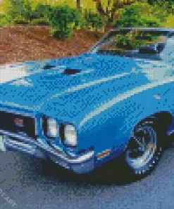 Classic Blue Buick Skylark Diamond Painting