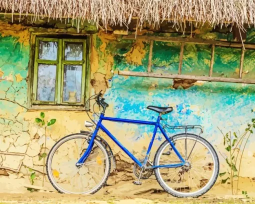 Old Blue Bike Diamond Painting