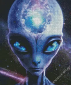 Galaxy Blue Alien Diamond Painting