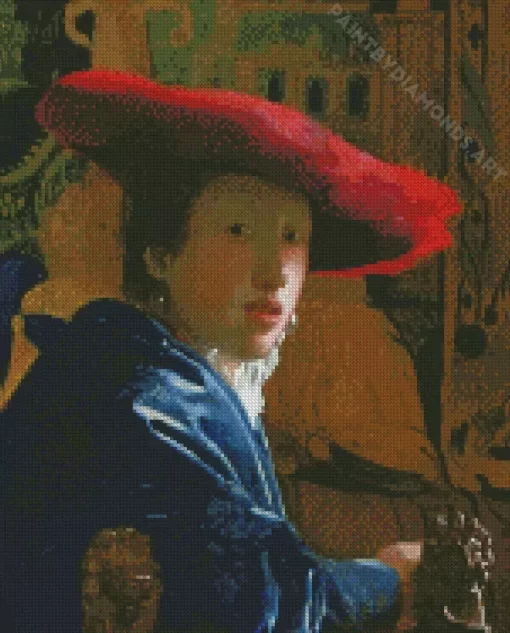 Girl with a Red Hat Diamond Painting