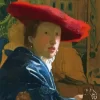 Girl with a Red Hat Diamond Painting