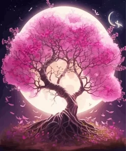 Moonlight Blossom Tree Art Diamond Painting