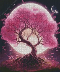 Moonlight Blossom Tree Art Diamond Painting