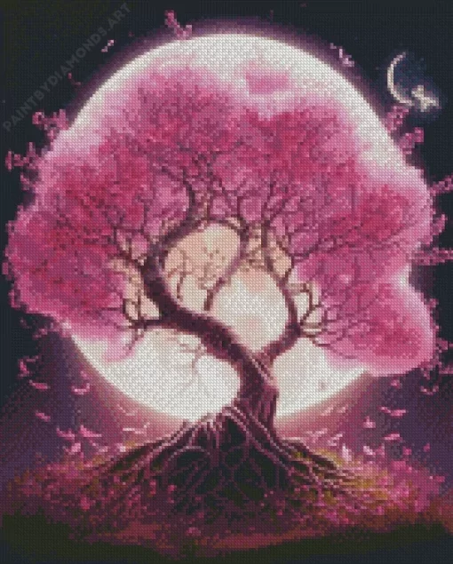 Moonlight Blossom Tree Art Diamond Painting