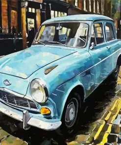 Old Blue Car Diamond Painting