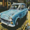 Old Blue Car Diamond Painting