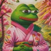 Pepe the Frog Wearing Asian Clothes Diamond Painting