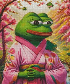 Pepe the Frog Wearing Asian Clothes Diamond Painting