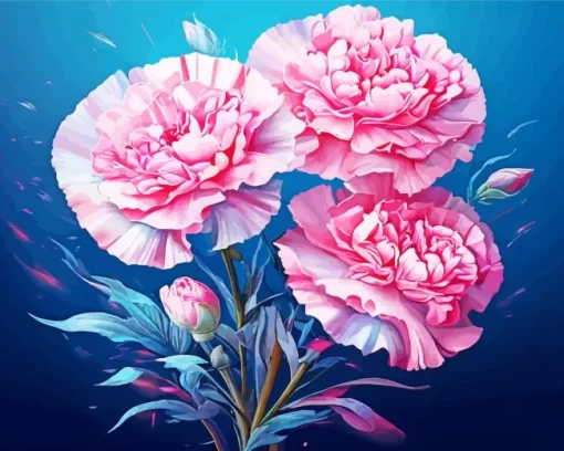 Pink Blooming Carnation Diamond Painting