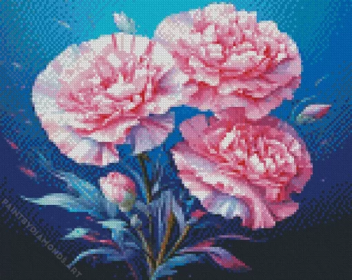 Pink Blooming Carnation Diamond Painting