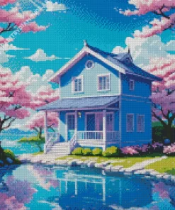 Skura Blue House Diamond Painting