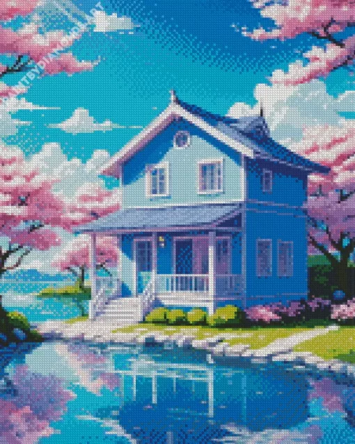 Skura Blue House Diamond Painting