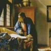 The Geographer by Johannes Vermeer Diamond Painting