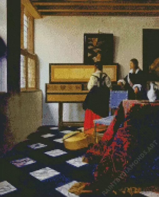 The Music Lesson by Johannes Vermeer Diamond Painting