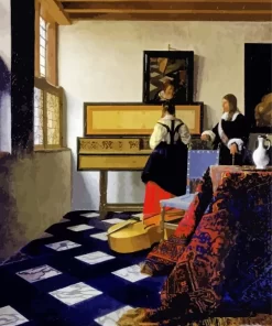 The Music Lesson by Johannes Vermeer Diamond Painting