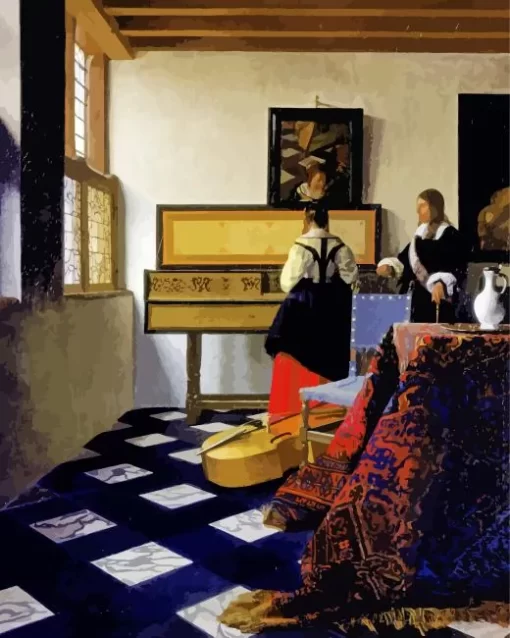 The Music Lesson by Johannes Vermeer Diamond Painting