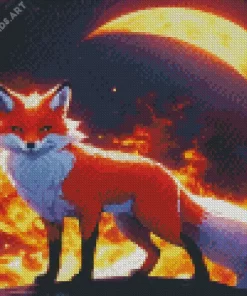 Aesthetic Firey Fox Diamond Painting