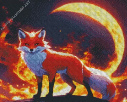 Aesthetic Firey Fox Diamond Painting