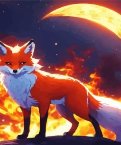 Aesthetic Firey Fox Diamond Painting