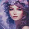 Aesthetic Lavender Girl Art Diamond Painting