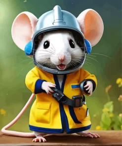 Aesthetic Mouse Wearing Full PPE Diamond Painting