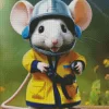 Aesthetic Mouse Wearing Full PPE Diamond Painting