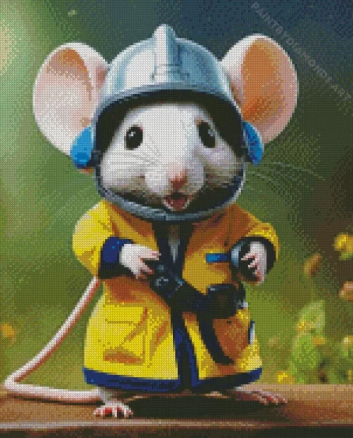 Aesthetic Mouse Wearing Full PPE Diamond Painting