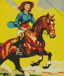 Aesthetic Vintage Lady And Horse Diamond Painting