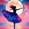 Ballerina And Full Moon Diamond Painting