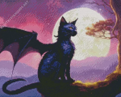 Bat And Cat Diamond Painting