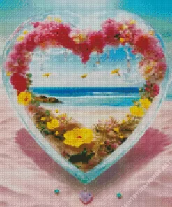 Beach Heart Diamond Painting