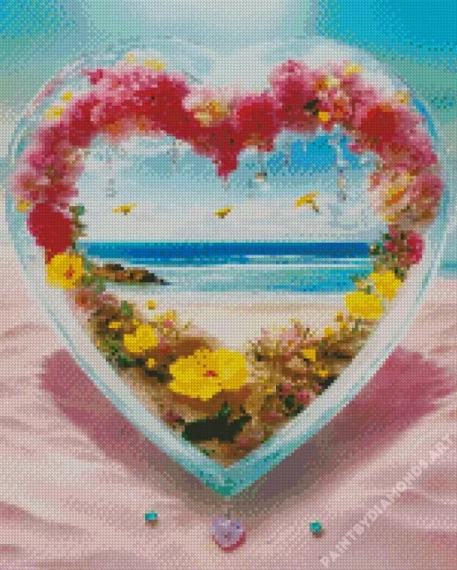 Beach Heart Diamond Painting