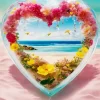 Beach Heart Diamond Painting