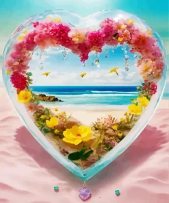 Beach Heart Diamond Painting