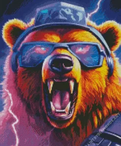 Bear With Glasses Diamond Painting