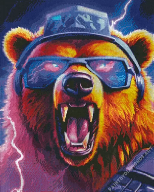 Bear With Glasses Diamond Painting