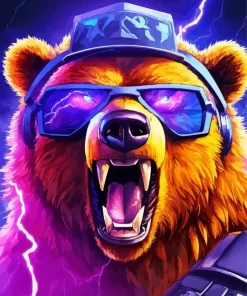 Bear With Glasses Diamond Painting