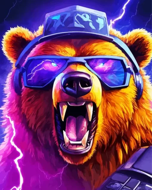 Bear With Glasses Diamond Painting