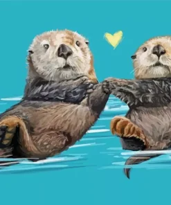 Beaver Holding Hands Diamond Painting