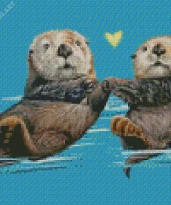 Beaver Holding Hands Diamond Painting