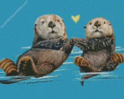 Beaver Holding Hands Diamond Painting