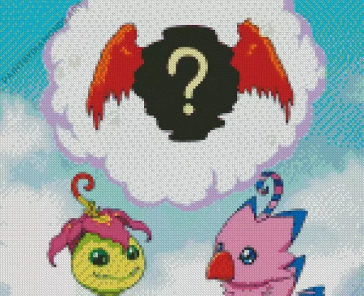 Biyomon And Palmon Diamond Painting