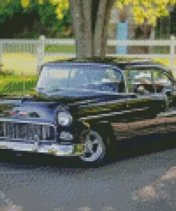 Black 55 Chevy Bel Air Diamond Painting