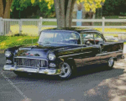 Black 55 Chevy Bel Air Diamond Painting