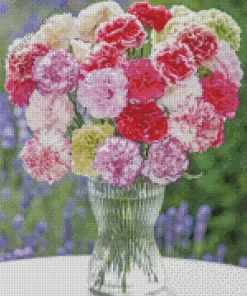 Blooming Carnation Vase Diamond Painting