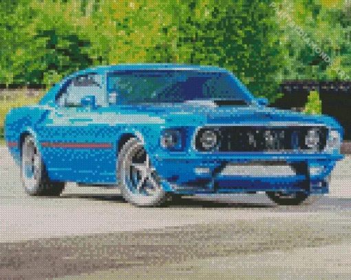 Blue 1960 Ford Mustang Diamond Painting