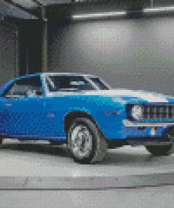 Blue 1969 Camaro Car Diamond Painting