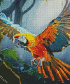 Blue And Gold Macaw Bird Diamond Painting