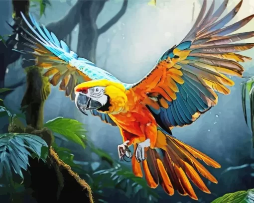 Blue And Gold Macaw Bird Diamond Painting